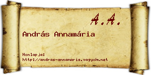 András Annamária névjegykártya
