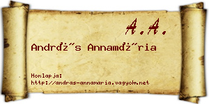 András Annamária névjegykártya